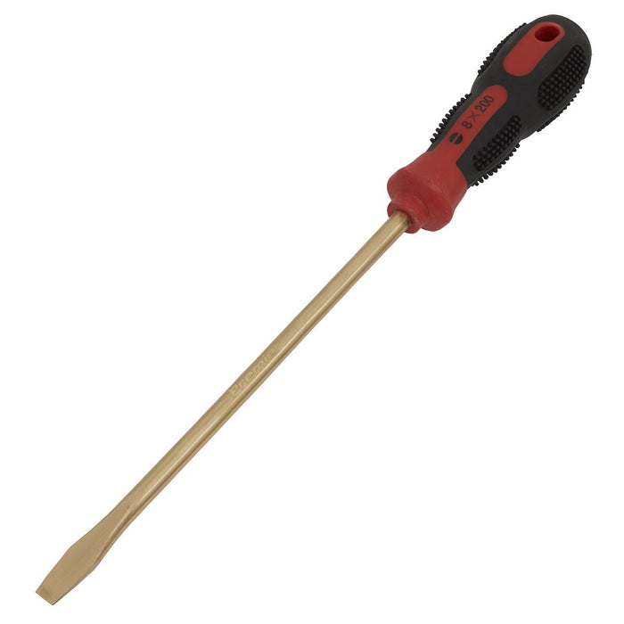 Sealey Screwdriver Slotted 8 x 200mm Non-Sparking NS095