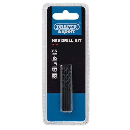 Draper HSS Drill Bit, 2.5mm (Pack of 10) 38715 Draper  - Dynamic Drive