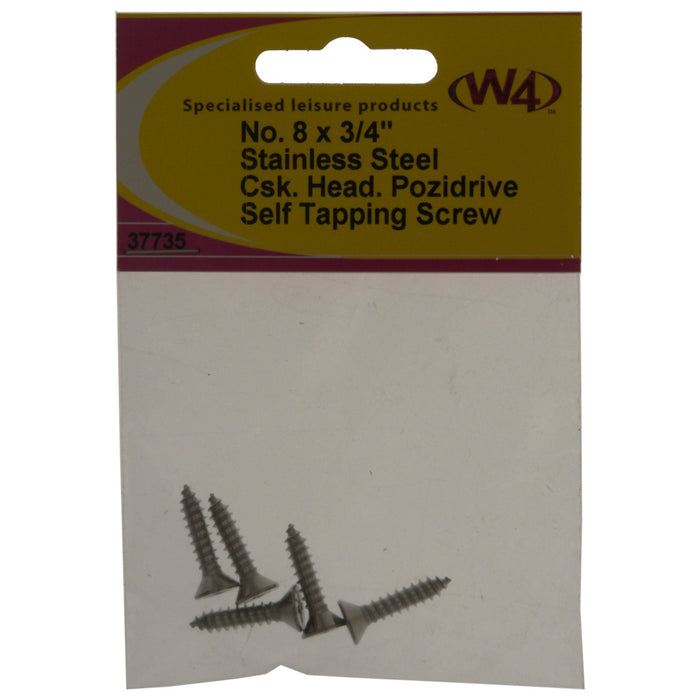 MDS1203 W4 No 8 x 3/4in Self Tapping Counter Sunk Screw (5 pack) 37735 W4  - Dynamic Drive