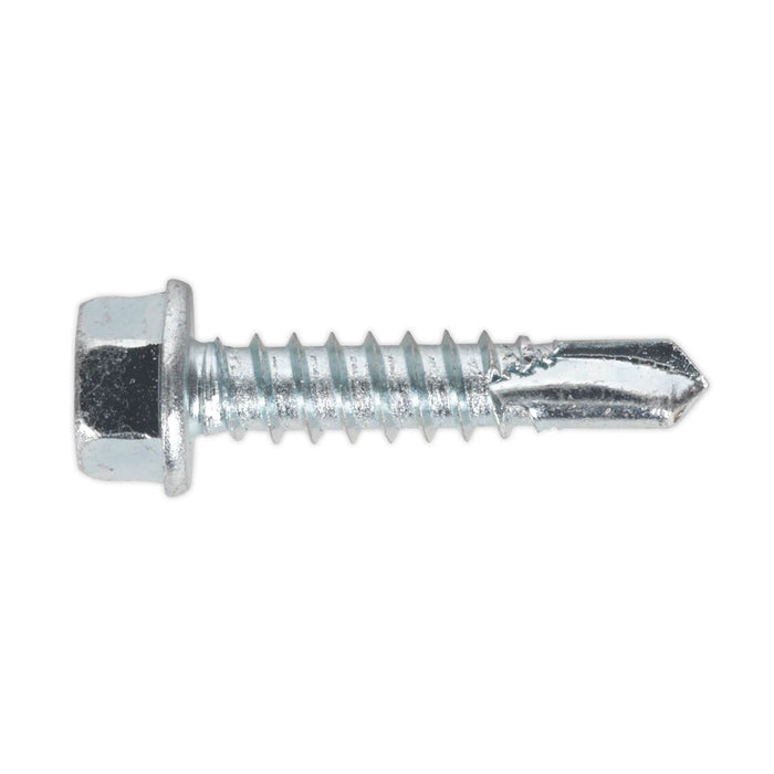 Sealey Self Drilling Screw 5.5 x 25mm Hex Head Zinc Pack of 100 SDHX5525