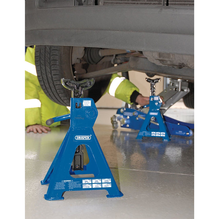 Draper Ratcheting Axle Stands, 2 Tonne (Pair) 30878 Draper  - Dynamic Drive