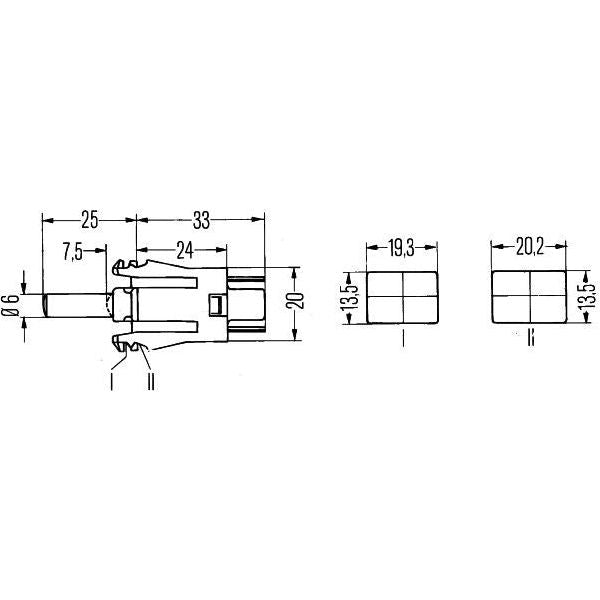 Hella Switch, door contact Push control 12V Number of connectors: 2 Hella  - Dynamic Drive