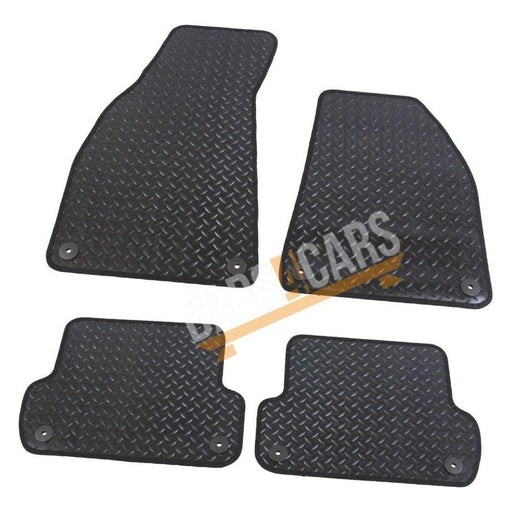 Fully Tailored Black Rubber Car Mats for Audi A4 06-08 Set of 4 With 8 Clips UKB4C  - Dynamic Drive