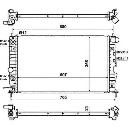 NRF Radiator fits Vauxhall Vectra Opel Vectra NRF  - Dynamic Drive