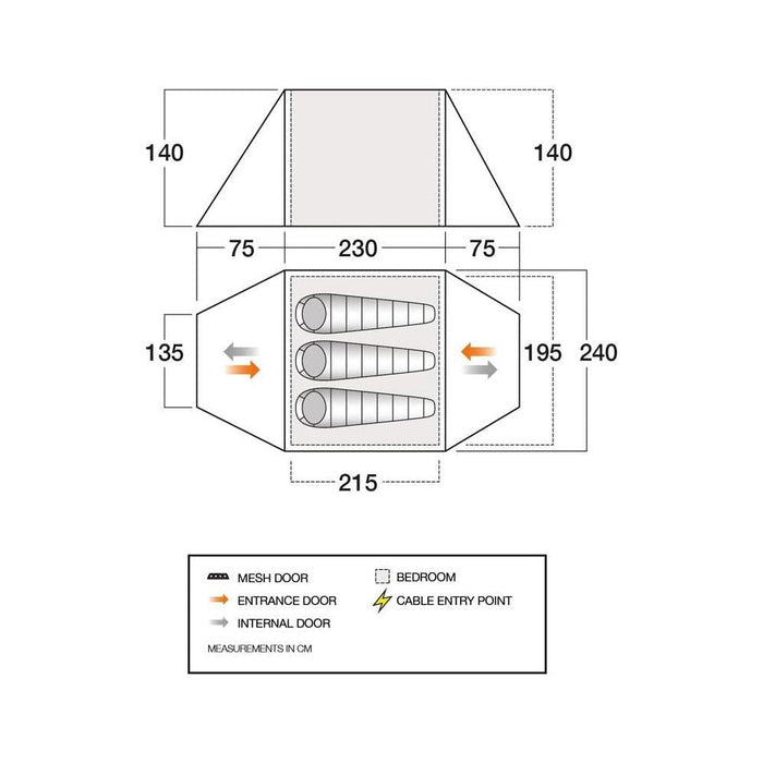 Vango Classic Instant 300 Geo Pattern 3 Person Tent