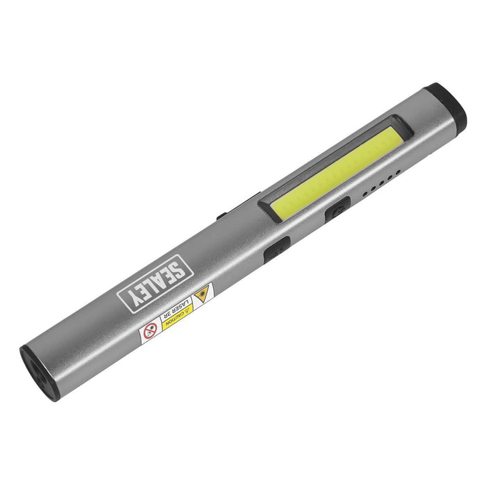 Sealey Penlight Torch with UV 5W COB & 3W SMD LED with Laser Pointer Rechargeabl