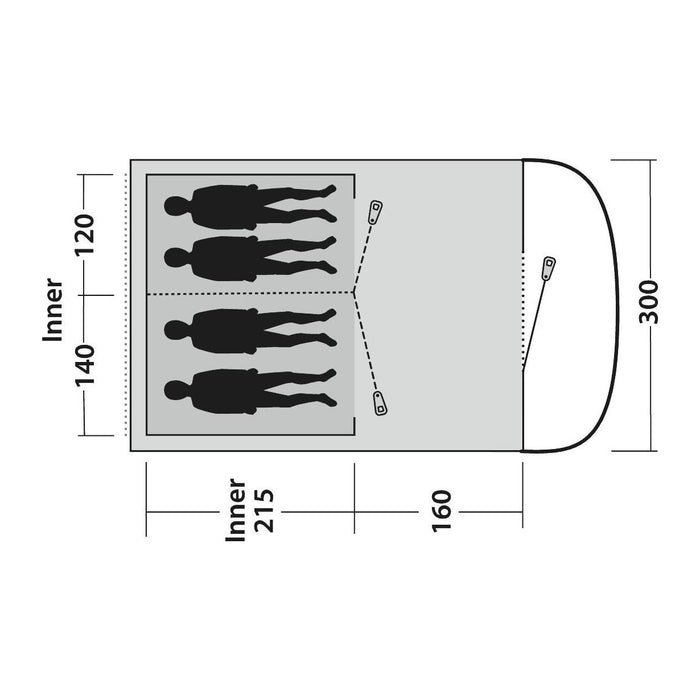 Outwell Sky 4 Tent 4 Berth Tunnel Tent 2 Bedroom Outwell  - Dynamic Drive