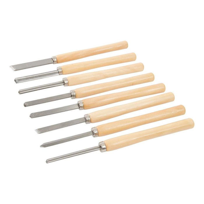 Silverline Wood Turning Chisel Set 8pce 360mm Silverline  - Dynamic Drive