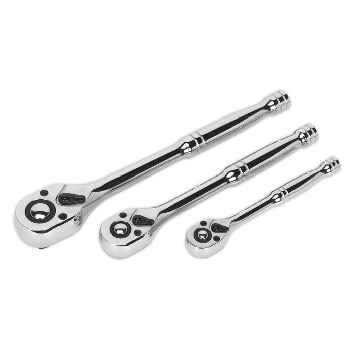 Sealey Ratchet Wrench Set 3pc Pear-Head Flip Reverse AK6672