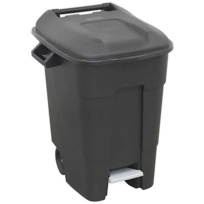 Sealey Refuse/Wheelie Bin with Foot Pedal 100L Black BM100P