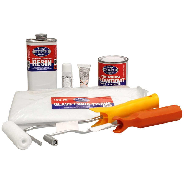 Baileys Fibreglass Gelcoat Repair Kit with Tools (4 sq ft / 250g) for High Qual