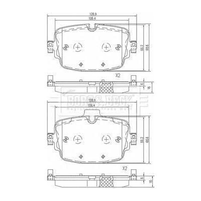 Genuine Borg & Beck Brake Pads Rear fits Q7 3.0 0515 BBP2674 Borg & Beck  - Dynamic Drive