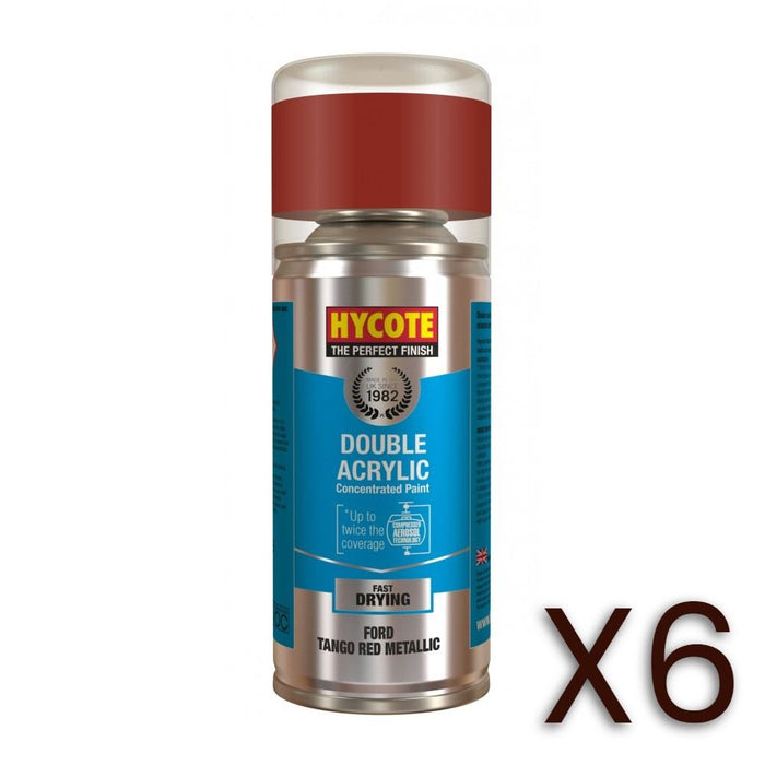 6x Hycote Aerosol Paint for Ford Tango Red Metallic 150ml