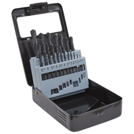 Sealey 19pc 1-10mm HSS Roll Forged Drill Bit Set in Storage Case Metal Steel Sealey  - Dynamic Drive