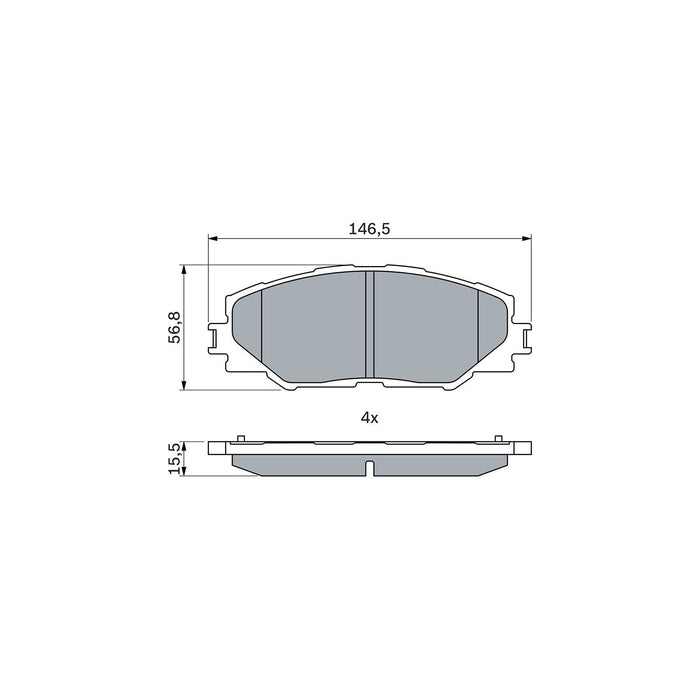 Bosch Brake Pad Set Bp1085 fits Toyota Auris Touring Sports Hybrid - 1.8 - 13-18