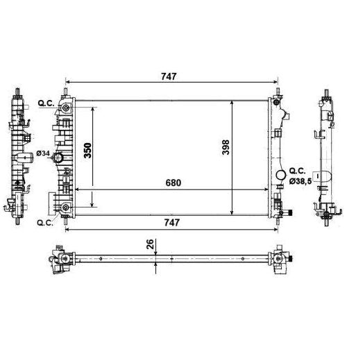 NRF Radiator fits Vauxhall Insignia Saab 9-5 Chevrolet Malibu Opel Insignia NRF  - Dynamic Drive