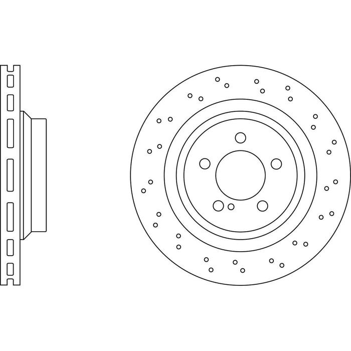 Genuine APEC Rear Brake Discs & Pads Set Perforated for Mercedes-Benz E-Class