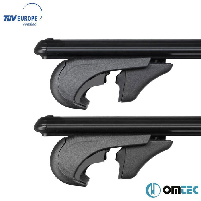 Roof Bars Rack Aluminium Black fits Toyota  Hilux 2005-2015 For Raised Rails