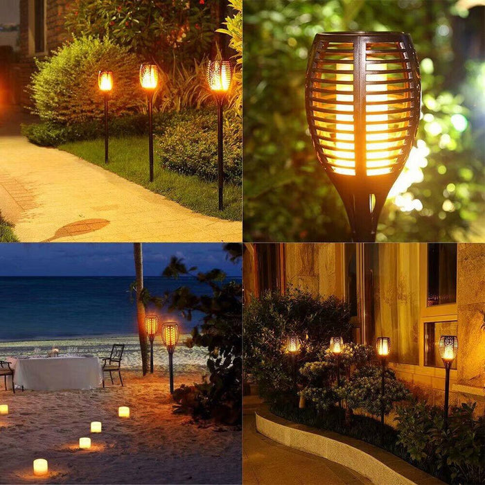 30 LED Flame Solar Torch Light Waterproof Flickering Dancing Path Garden Lamp Grundig  - Dynamic Drive