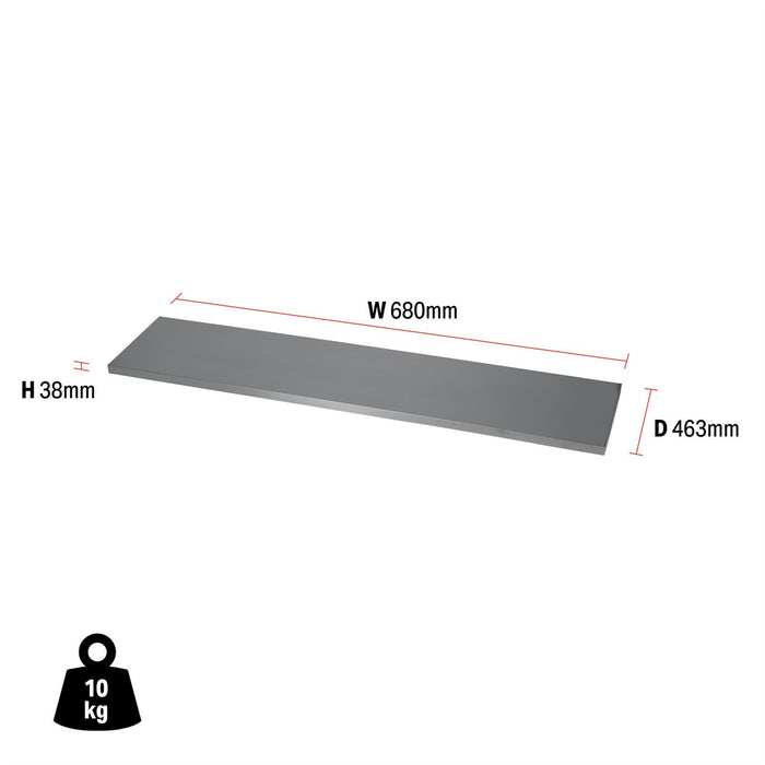 Draper BUNKER Modular Stainless Steel Worktop, 680mm 33171 Draper  - Dynamic Drive