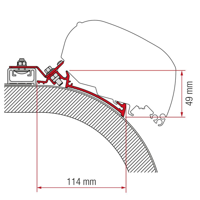 Fiamma Adapter for Rapido Distinction 490 RV (98655Z082)