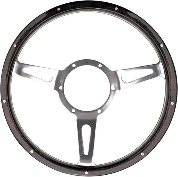 Classic 14" Traditional Classic Riveted Dark Woodrim Semi Dished Steering Wheel Mountney Classic  - Dynamic Drive