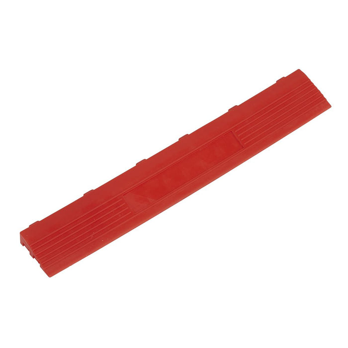 Sealey Polypropylene Floor Tile Edge 400 x 60mm Red Female Pack of 6 FT3ERF Sealey  - Dynamic Drive