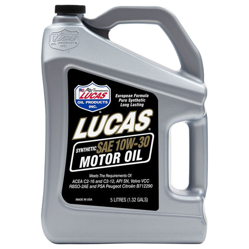 Lucas Oil 10W30 Synthetic Motor Oil 5 Ltr 40128 Lucas  - Dynamic Drive