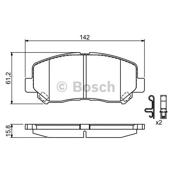 Genuine Bosch Brake Pad Set Bp1670 fits Mazda CX5 - 2.0 - 17- 0986494675