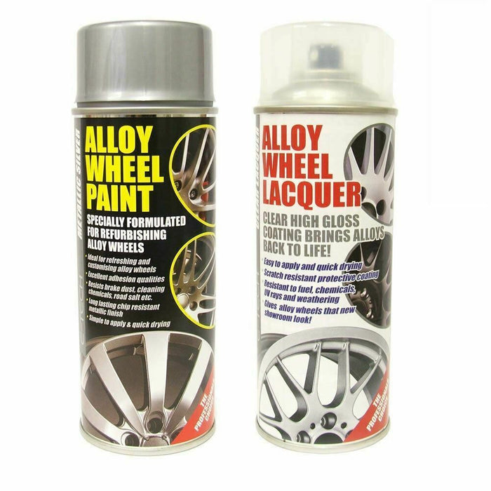 E-Tech Professional Alloy Wheel Silver Paint + Lacquer 400ml Aerosol Cans