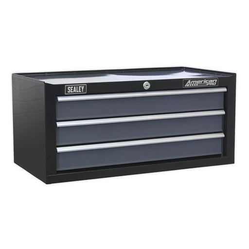 Sealey Mid-Box 3 Drawer with Ball-Bearing Slides Black/Grey AP3503TB Sealey  - Dynamic Drive