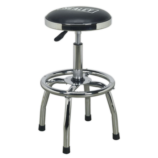 Sealey Workshop Stool Heavy-Duty Pneumatic Adj Height Swivel Seat SCR17 Sealey  - Dynamic Drive