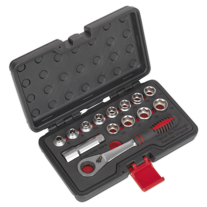 Sealey Socket Set 14pc Go-Through Low Profile WallDrive Metric AK6926