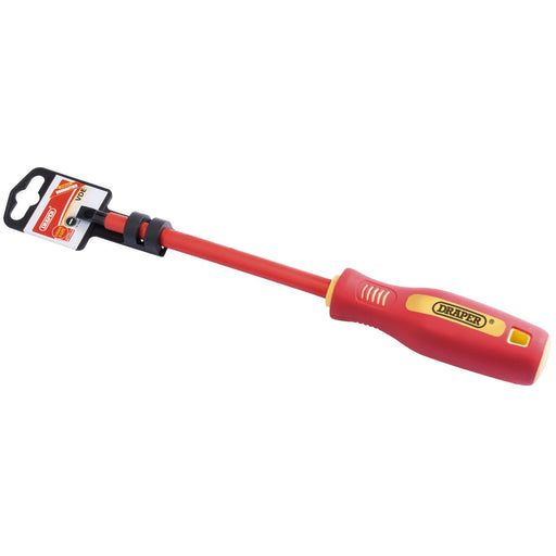 Draper Fully Insulated Plain Slot Screwdriver, 6.5 x 150mm 46519 Draper  - Dynamic Drive