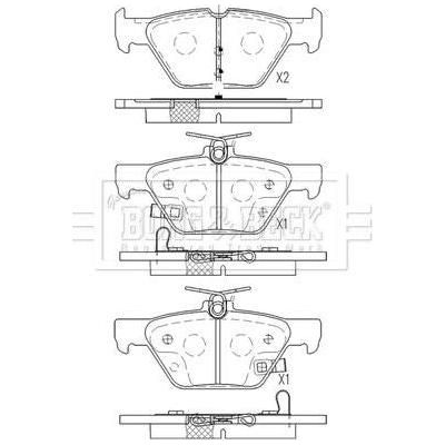 Genuine Borg & Beck Rear Brake Pads fits Subaru LevorgOutback 0315 BBP2571 Borg & Beck  - Dynamic Drive