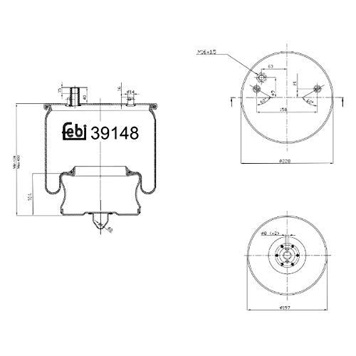 Febi 39148 Air Spring Fits Volvo 20573109 70313718 Febi Bilstein  - Dynamic Drive