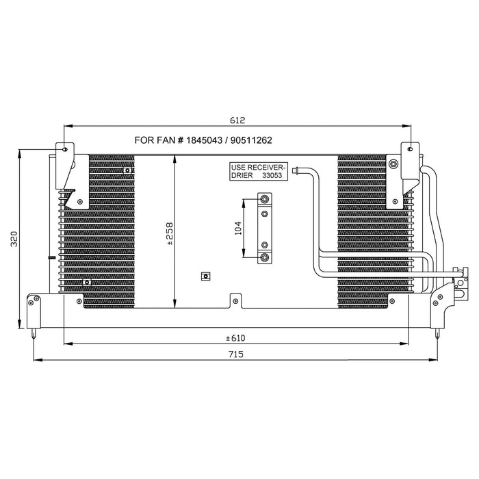 NRF Air Con Condenser fits Vauxhall Calibra Combo Corsa Corsavan Opel Calibra C