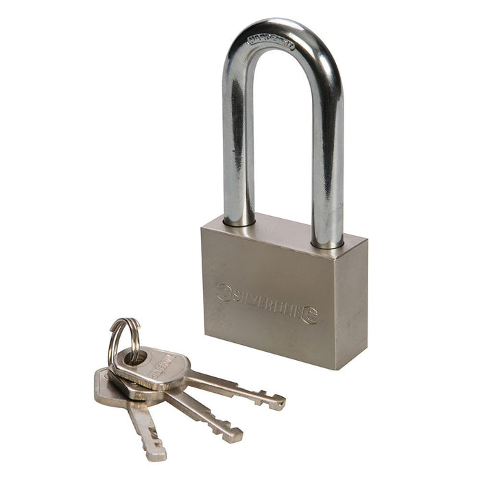 Silverline Steel Padlock Long Shackle 50mm