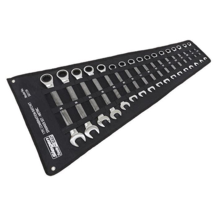 Sealey Combination Ratchet Spanner Set 17pc Metric S01156 Sealey  - Dynamic Drive