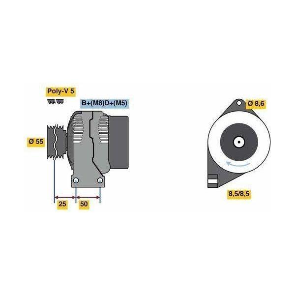 Bosch Reman Alternator 4954 0986049540