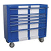 Sealey Rollcab 6 Drawer Wide Retro Style Blue with White Stripes AP41206BWS Sealey  - Dynamic Drive