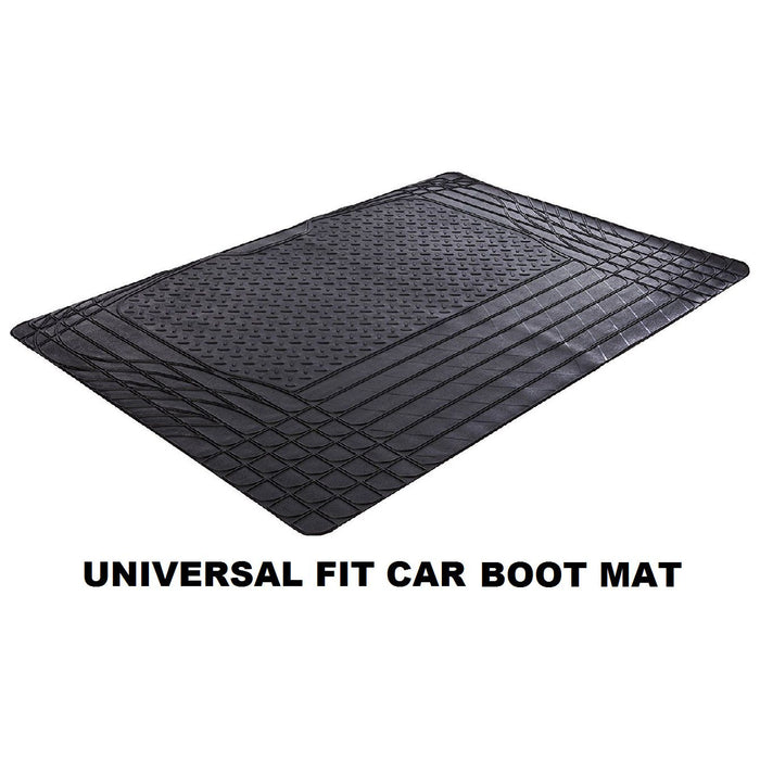 Black Heavy Duty Durable Waterproof Rubber Car Boot Protection Liner Mat SS5125 Sakura  - Dynamic Drive