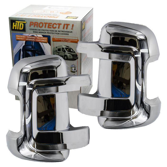 Protect-It Short Arm Mirror Cover Duc/Box/Jump 06> Chrome HTD  - Dynamic Drive