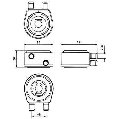 NRF Radiator fits OILCOOLER DONUT UNIVERSAL NRF  - Dynamic Drive