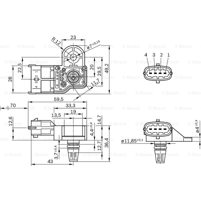 Genuine Bosch Map Sensor fits Proton Gen 2 - 1.6 - 03-19 0261230245