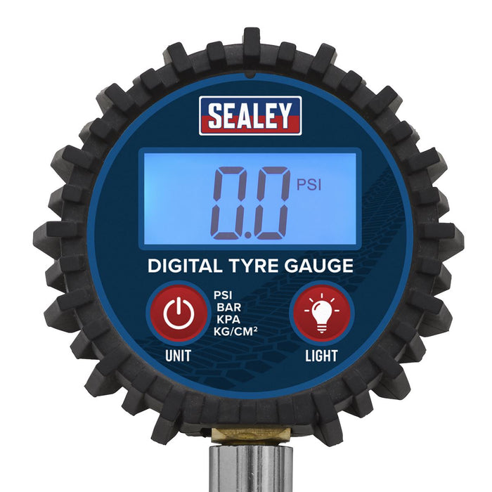 Sealey Digital Tyre Pressure Gauge with Twin Push-On Connector TST003 Sealey  - Dynamic Drive