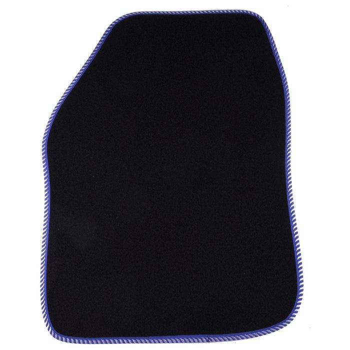 Fully Tailored Blue White Trim Carpet Mats fits Ford Fiesta Mk7 11 Set of 4 + 2 Clips UKB4C  - Dynamic Drive