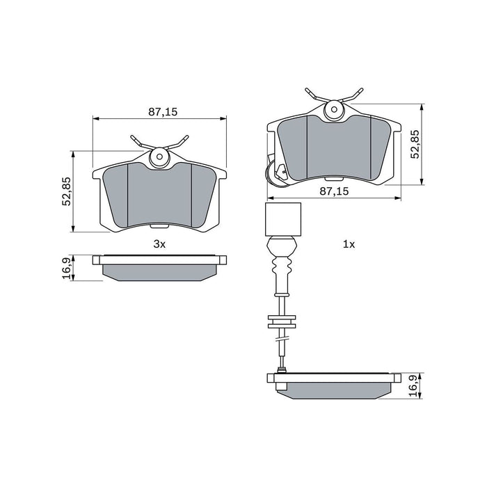 Genuine Bosch Brake Pad Set Bp951 fits VW Polo - 1.4 - 06-09 0986424813