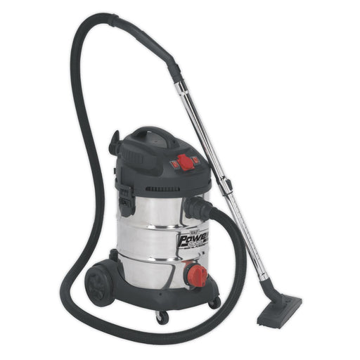 Sealey Vacuum Cleaner Industrial 30L 1400W/230V Stainless Drum Auto Start Sealey  - Dynamic Drive