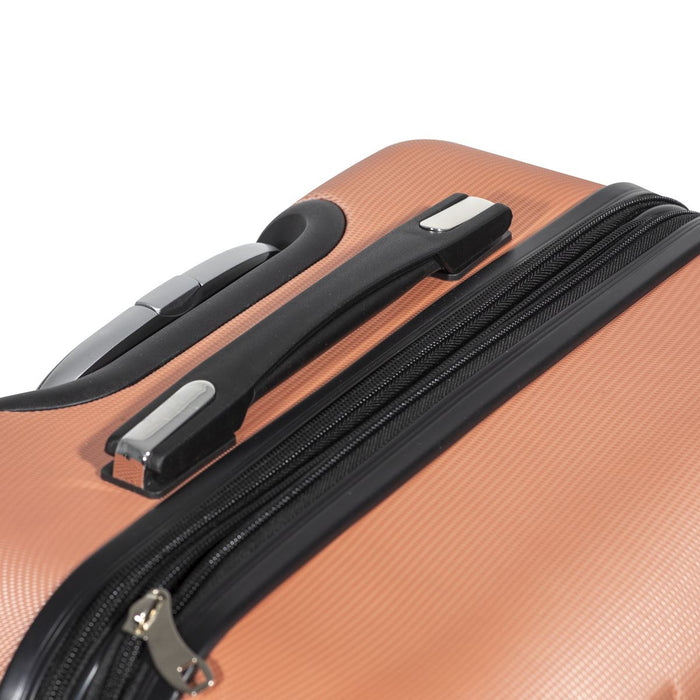 Dellonda 3-Piece Lightweight ABS Luggage Set with TSA Lock  Rose Gold